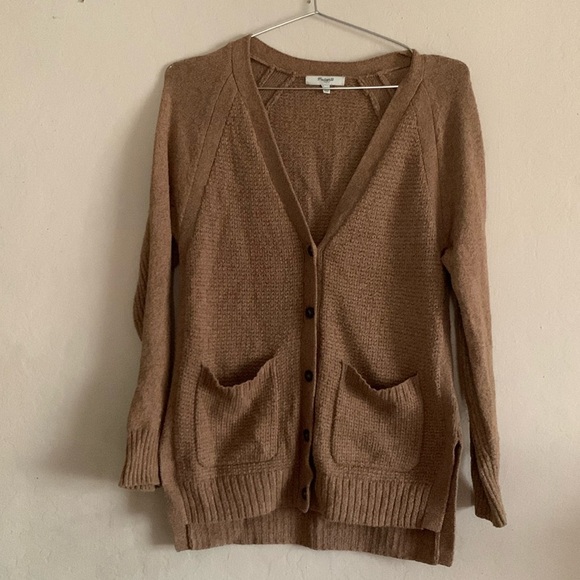 Madewell Texturework Cardigan Sweater Knit Camel/ Brown Sz XS - Picture 2 of 7